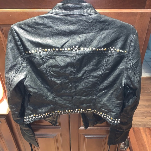 FREE PEOPLE PLEATHER JACKET - Picture 2 of 7